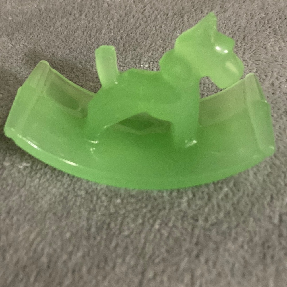 Vintage Green Jadeite Depression Glass Scottish Terrier Rocking Ink Blotter